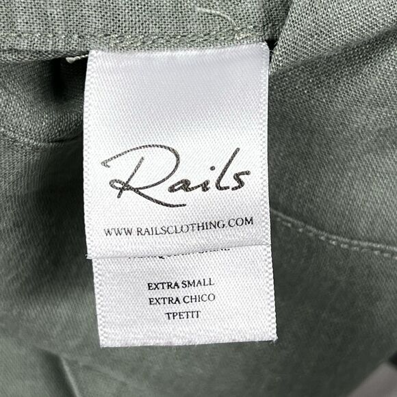 Rails Nadia Sage Green Lightweight Linen Blend Snap Front Jacket Women’s XS - Picture 8 of 11